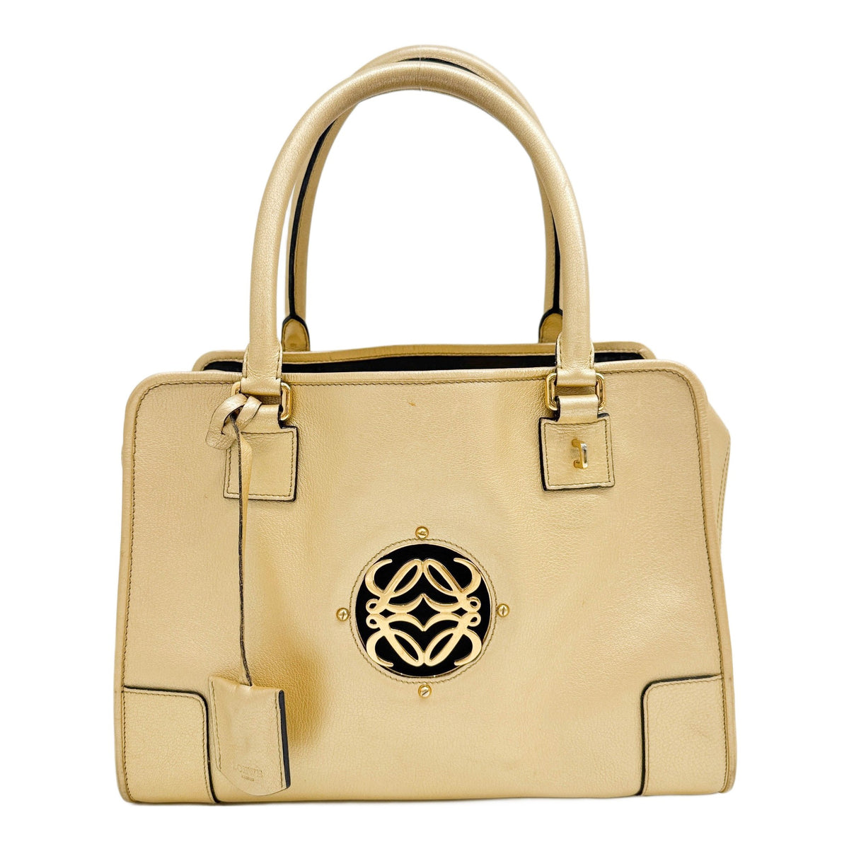 Amazona 32 Anagram Window Gold Leather Handle Bag
