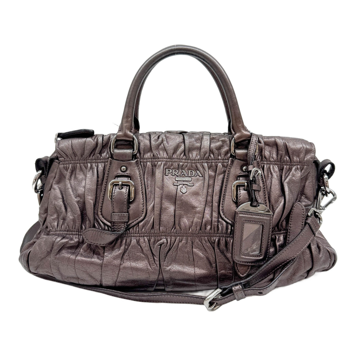 Nappa Gaufre Metallic Dusty Purple Leather Two Way Bag