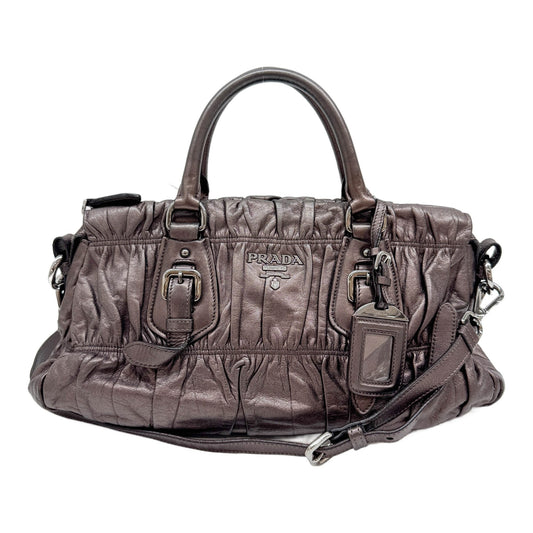 Nappa Gaufre Metallic Dusty Purple Leather Two Way Bag