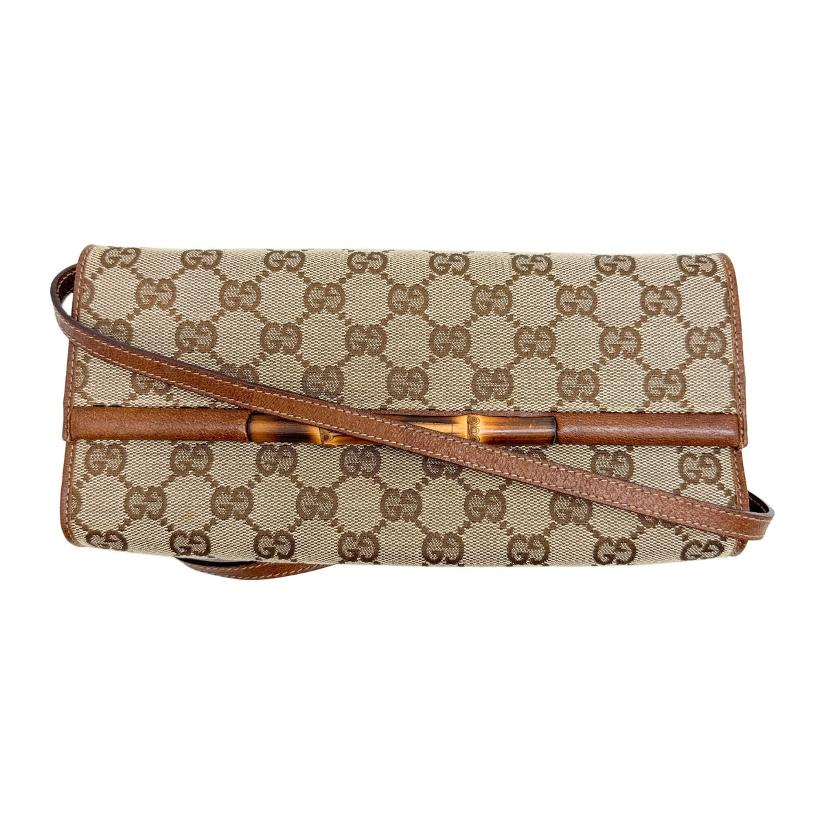 Bamboo Bullet Brown GG Canvas Shoulder Bag
