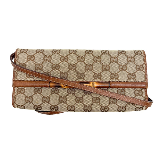 Bamboo Bullet Brown GG Canvas Shoulder Bag