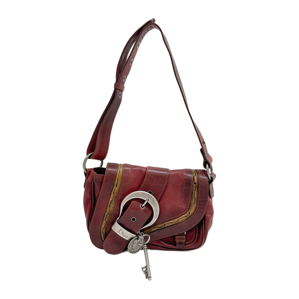 Mini Gaucho Red Leather Shoulder Bag