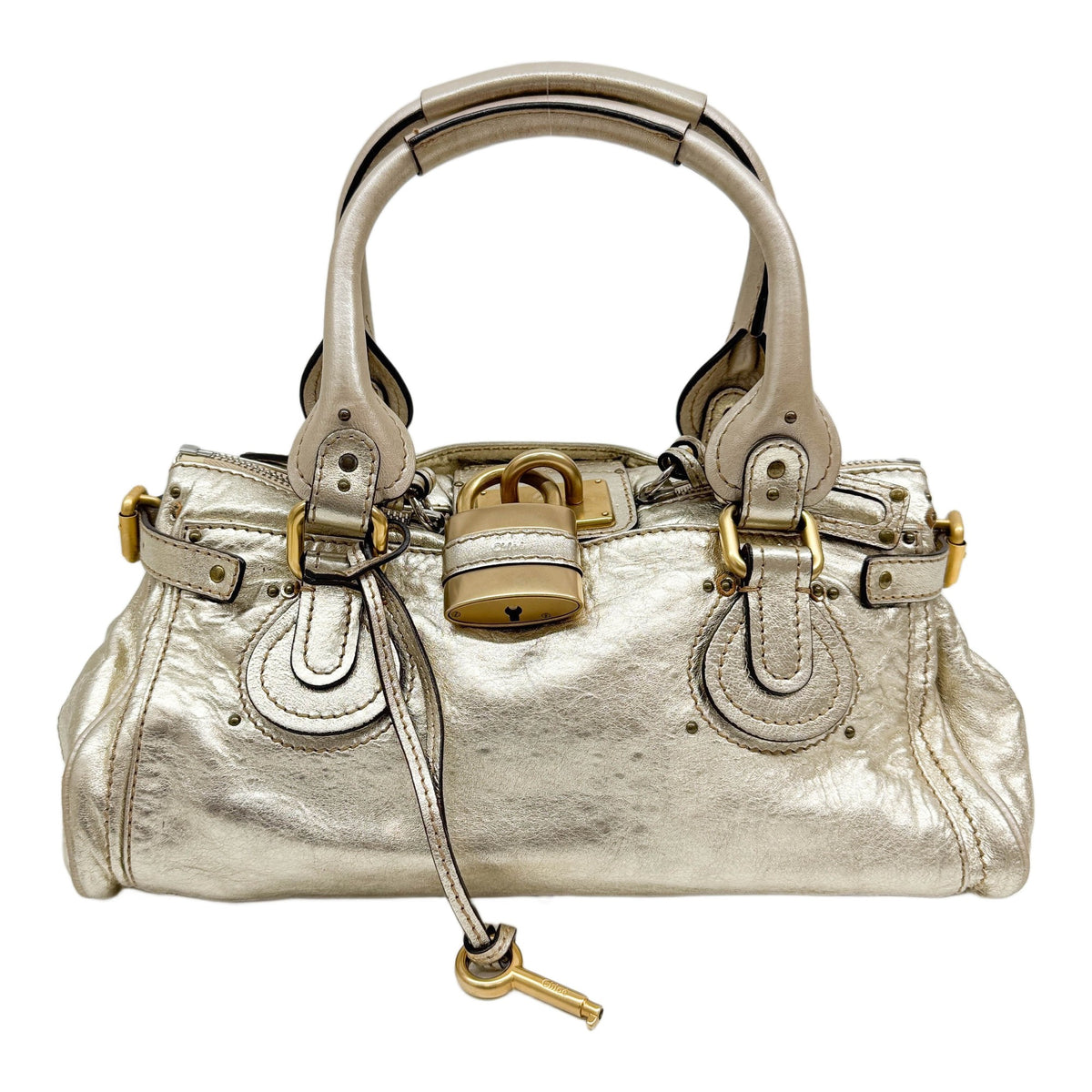 Paddington Gold Leather Shoulder Bag