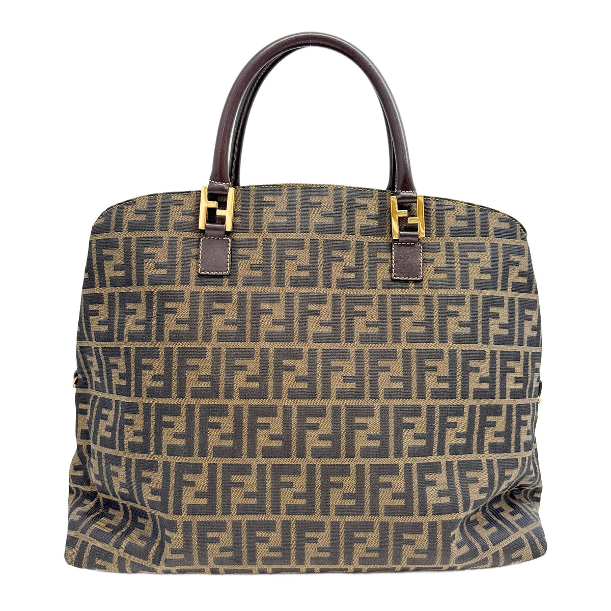 Large Boston Brown Zucca Canvas Two Way Bag
