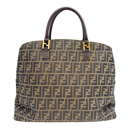 Large Boston Brown Zucca Canvas Two Way Bag