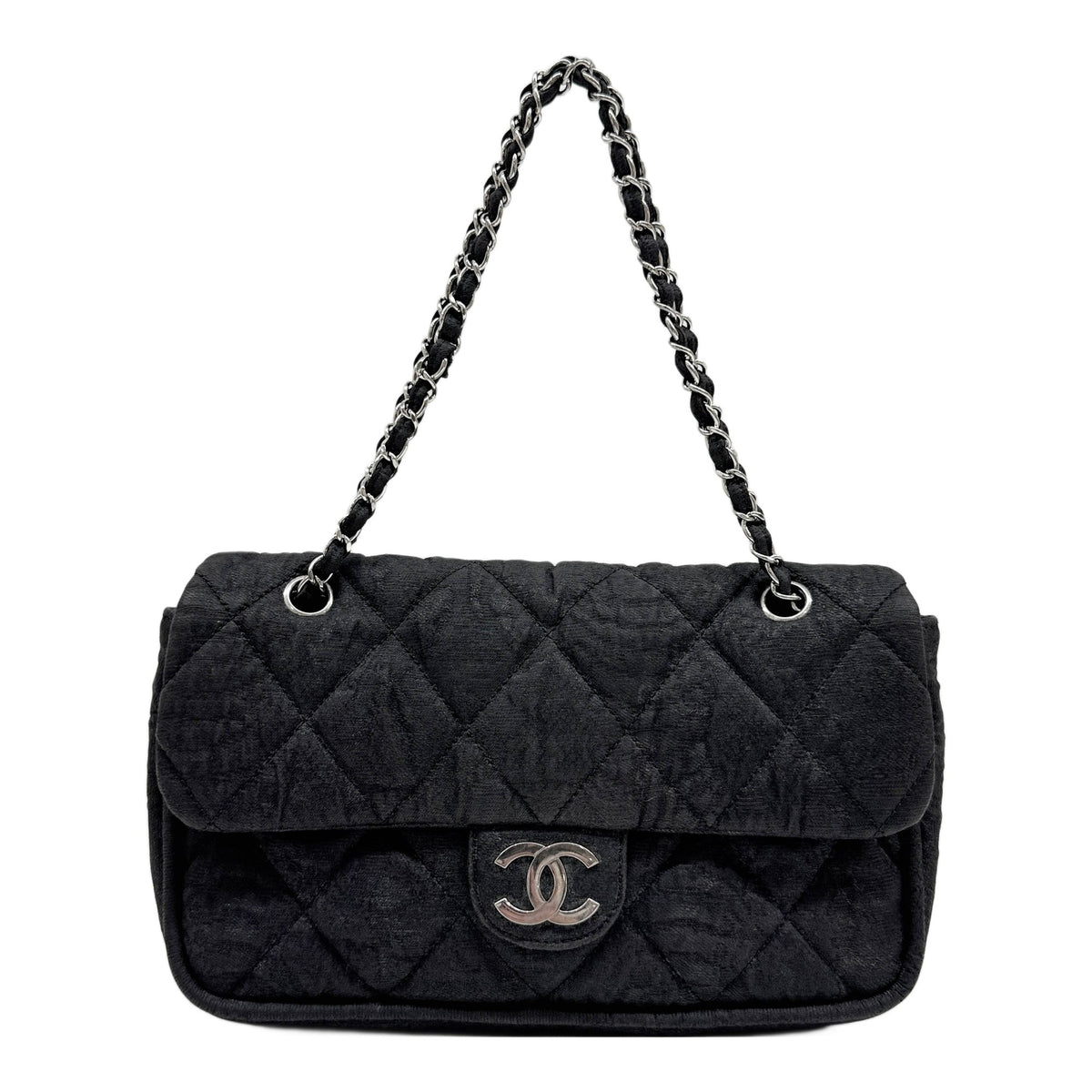 Classic Flap 2008-2008 Matelasse Black Canvas Shoulder Bag