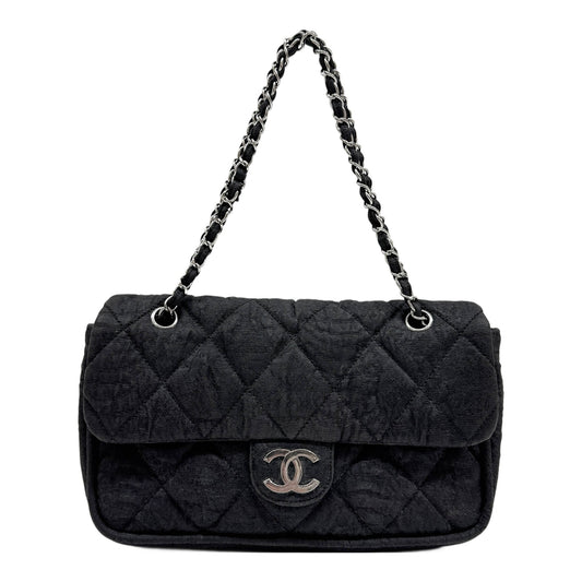 Classic Flap 2008-2008 Matelasse Black Canvas Shoulder Bag