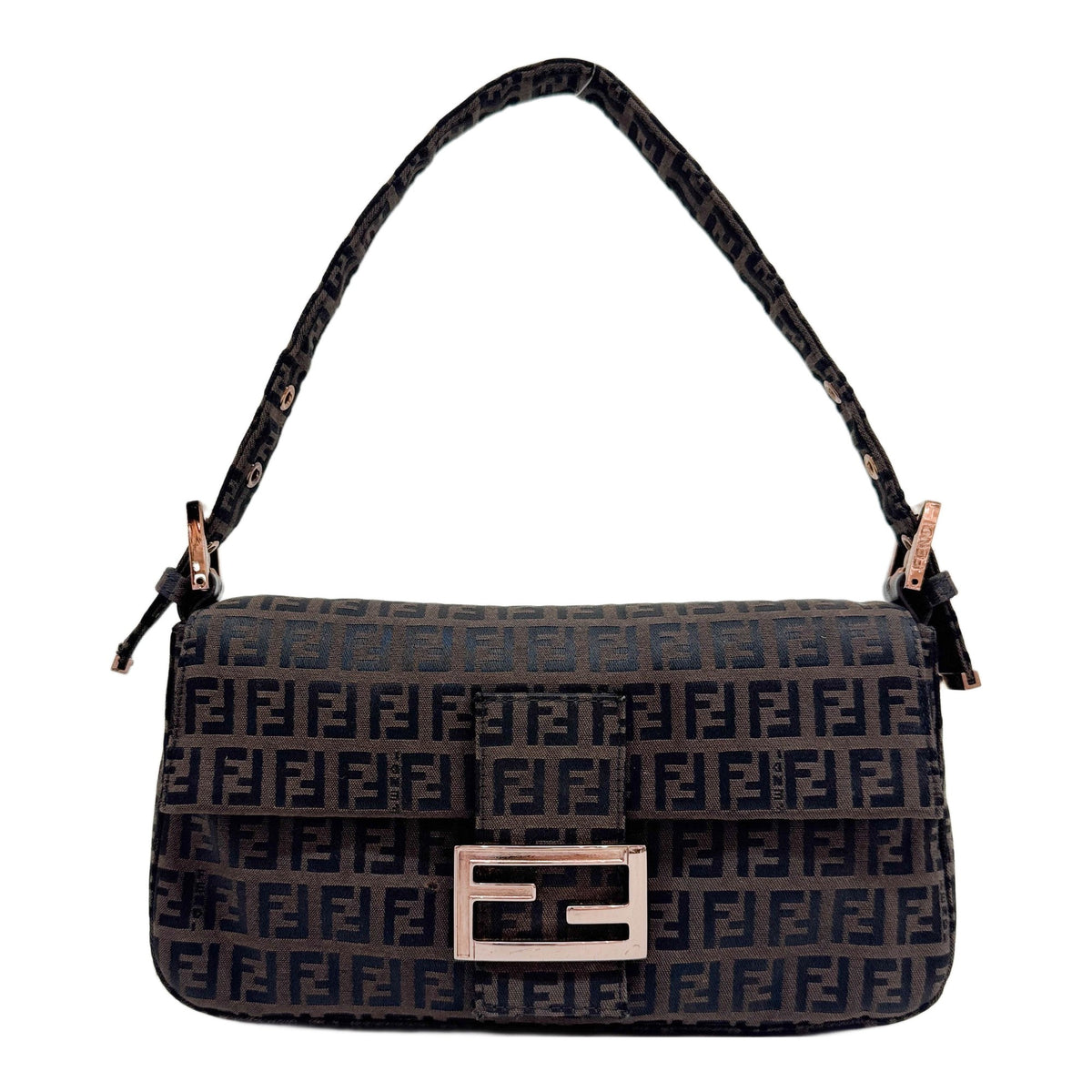 Baguette Dark Brown Zucchino Canvas Shoulder Bag