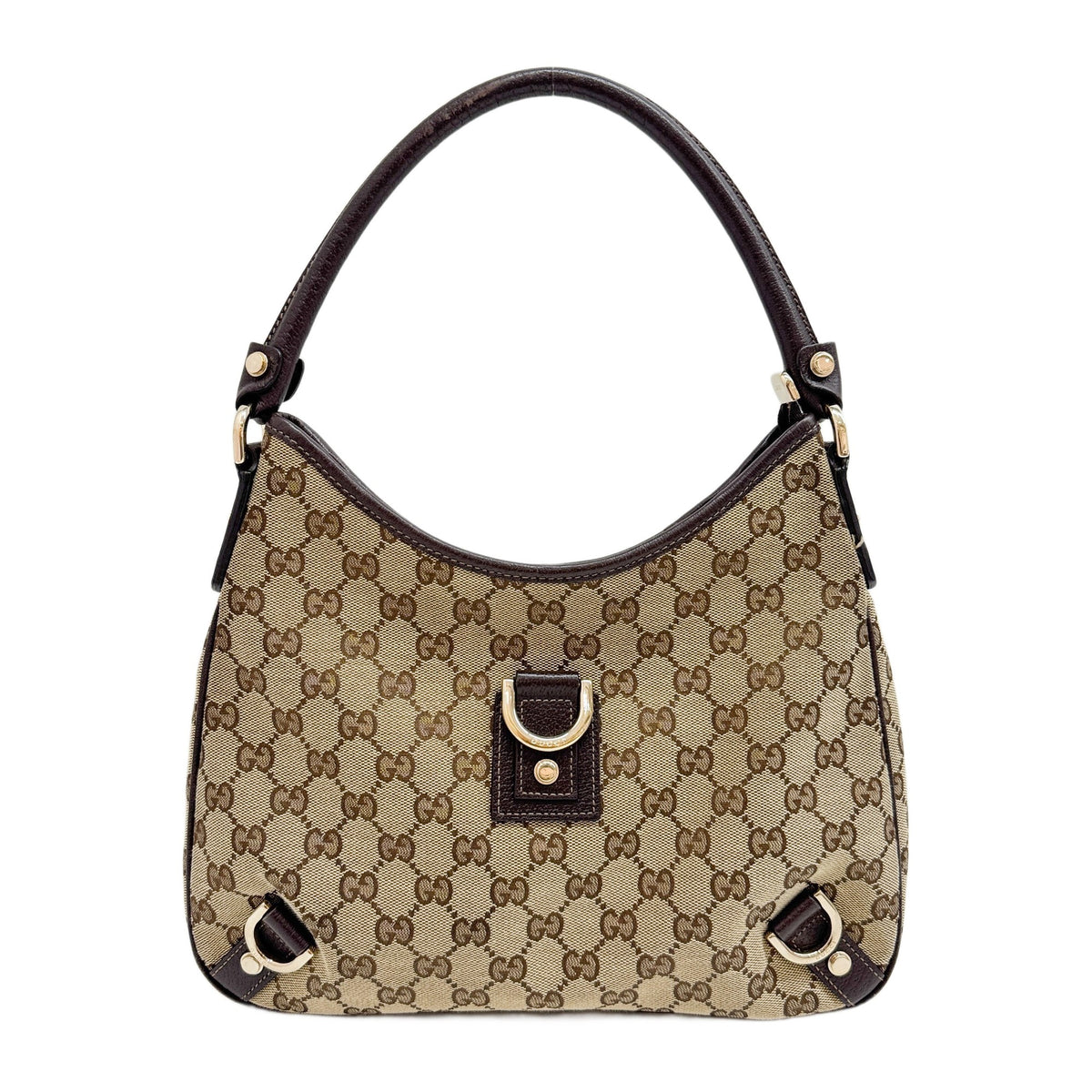 Abbey D-Ring Brown GG Canvas Shoulder Bag