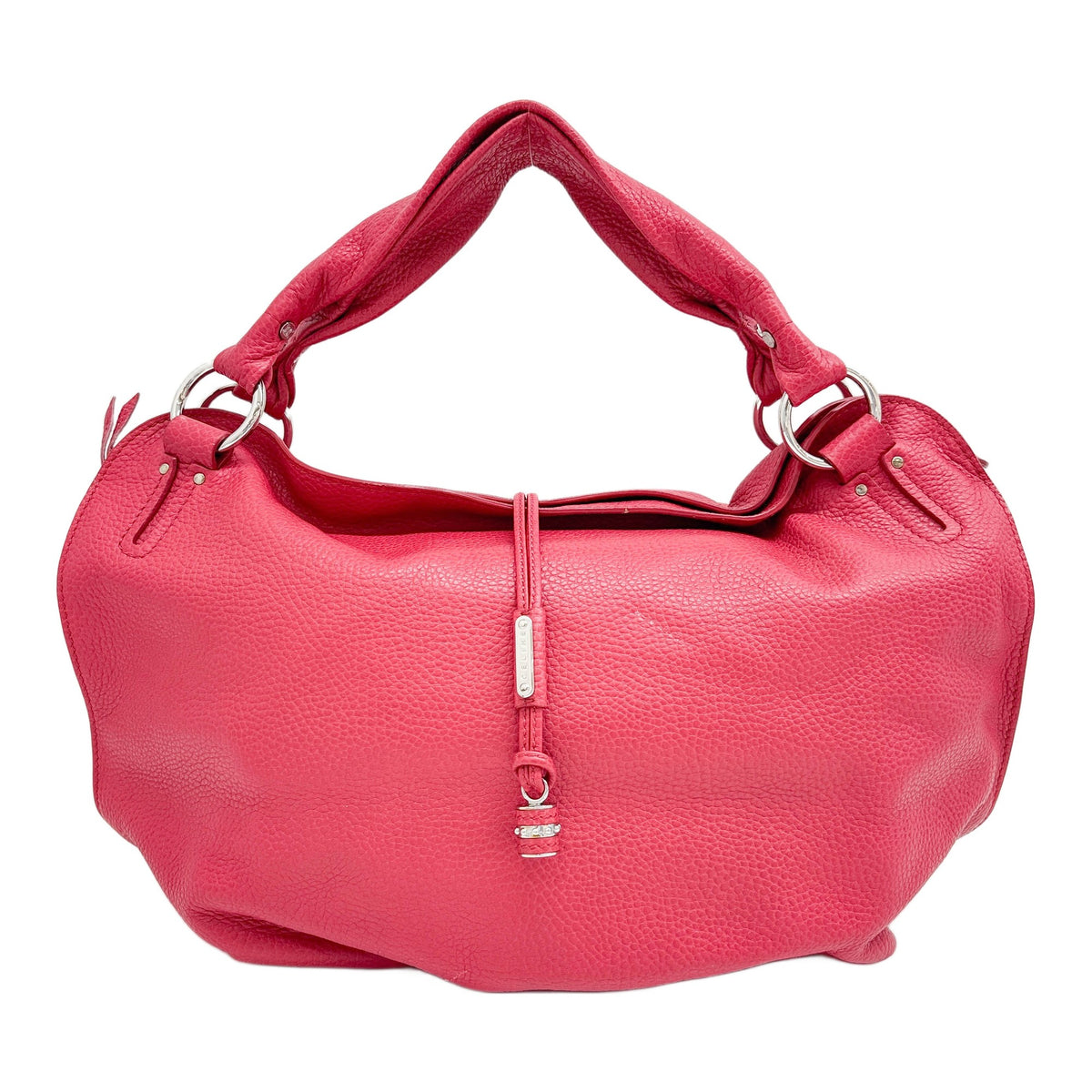 Large Bittersweet Red Leather Hobo Shoulder Bag