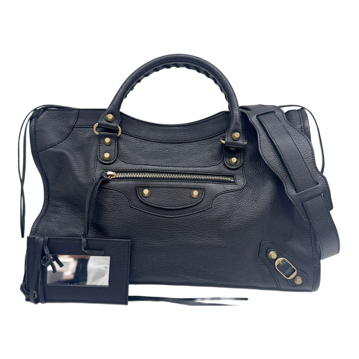 The City Black Leather Two Way Bag