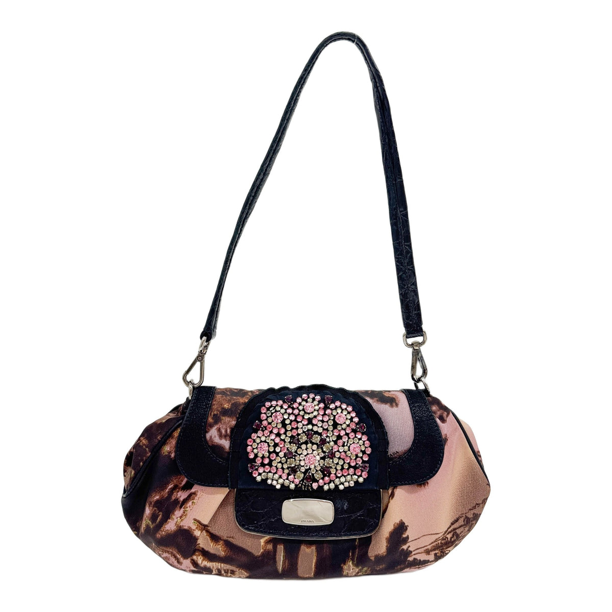 Antic Skipper Rhinestone Embroidered Multicolor Nylon Bag