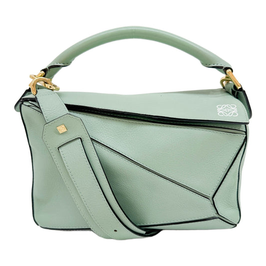 Puzzle Sea Foam Green Leather Two Way Bag