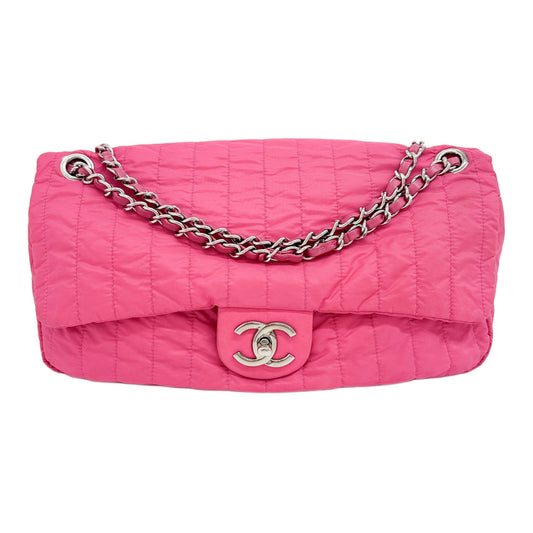 Soft Shell Flap 2012 Quilted Hot Pink Nylon Shoulder Bag