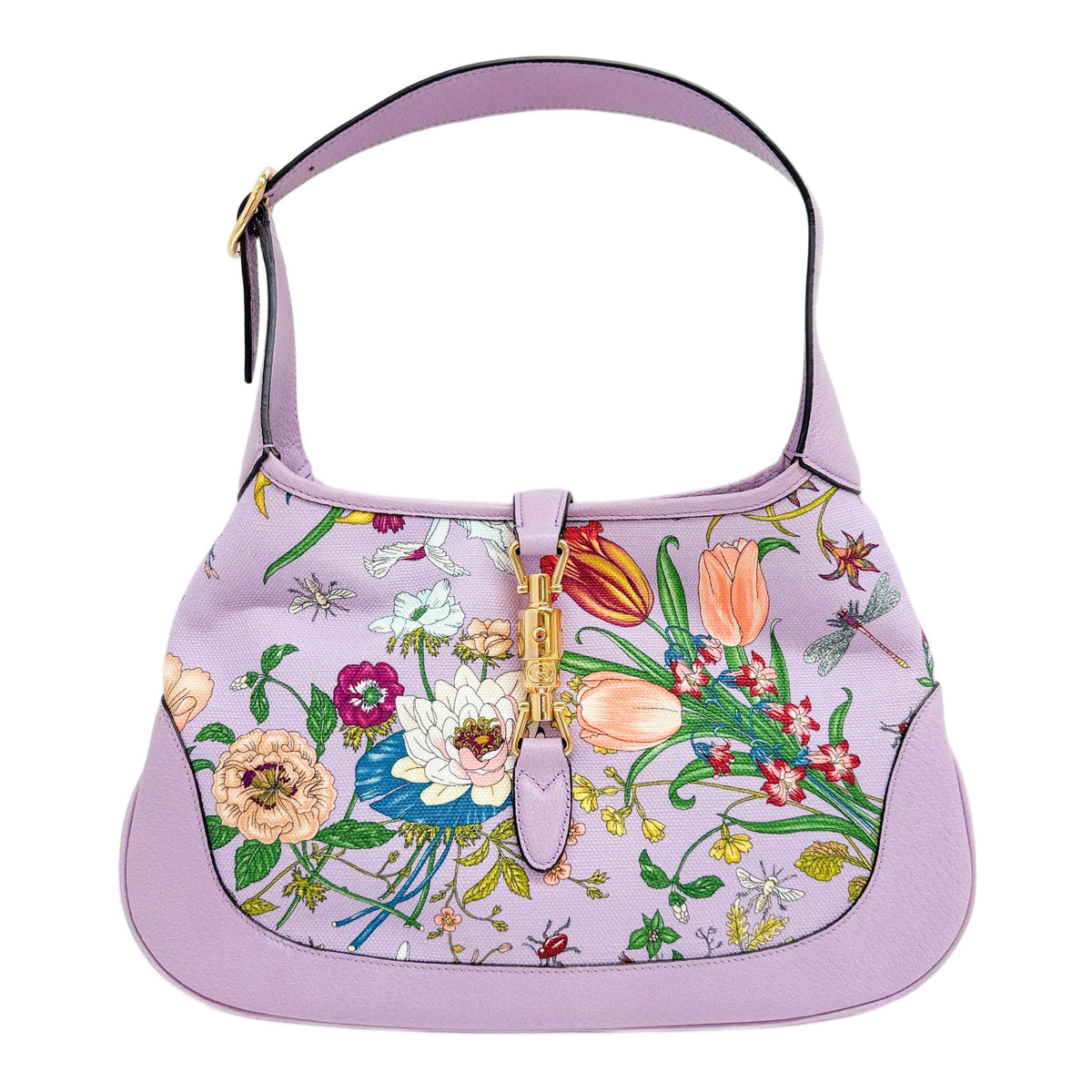 Jackie 1961 Flora Japanese Limited Edition Lilac Purple Canvas Shoulder Bag