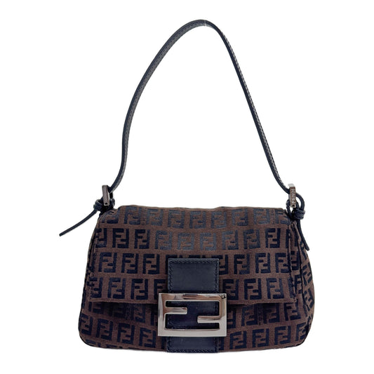 Mini Mamma Baguette Brown Zucchino Canvas Shoulder Bag