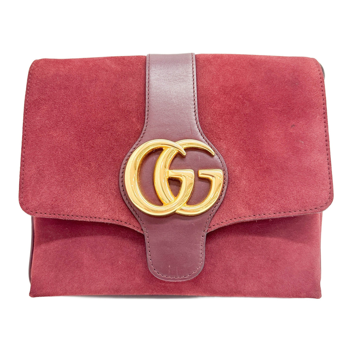 Arli Red Suede with Leather Trim Crossbody Bag
