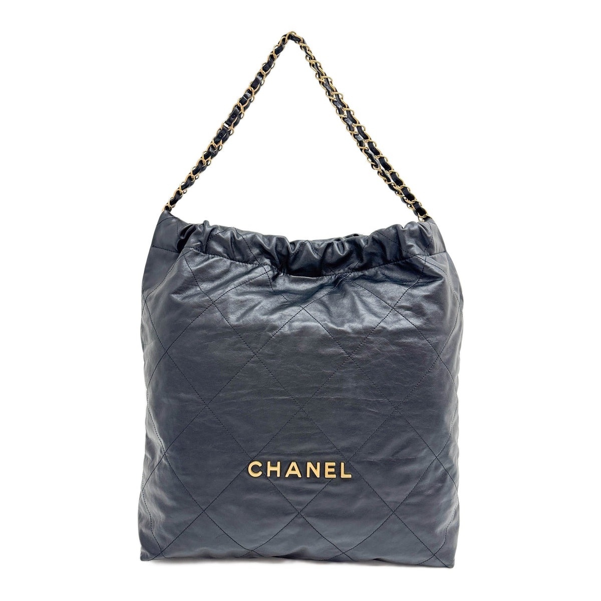 Large Chanel 22 2021-2026 Matelasse Black Leather Tote Bag