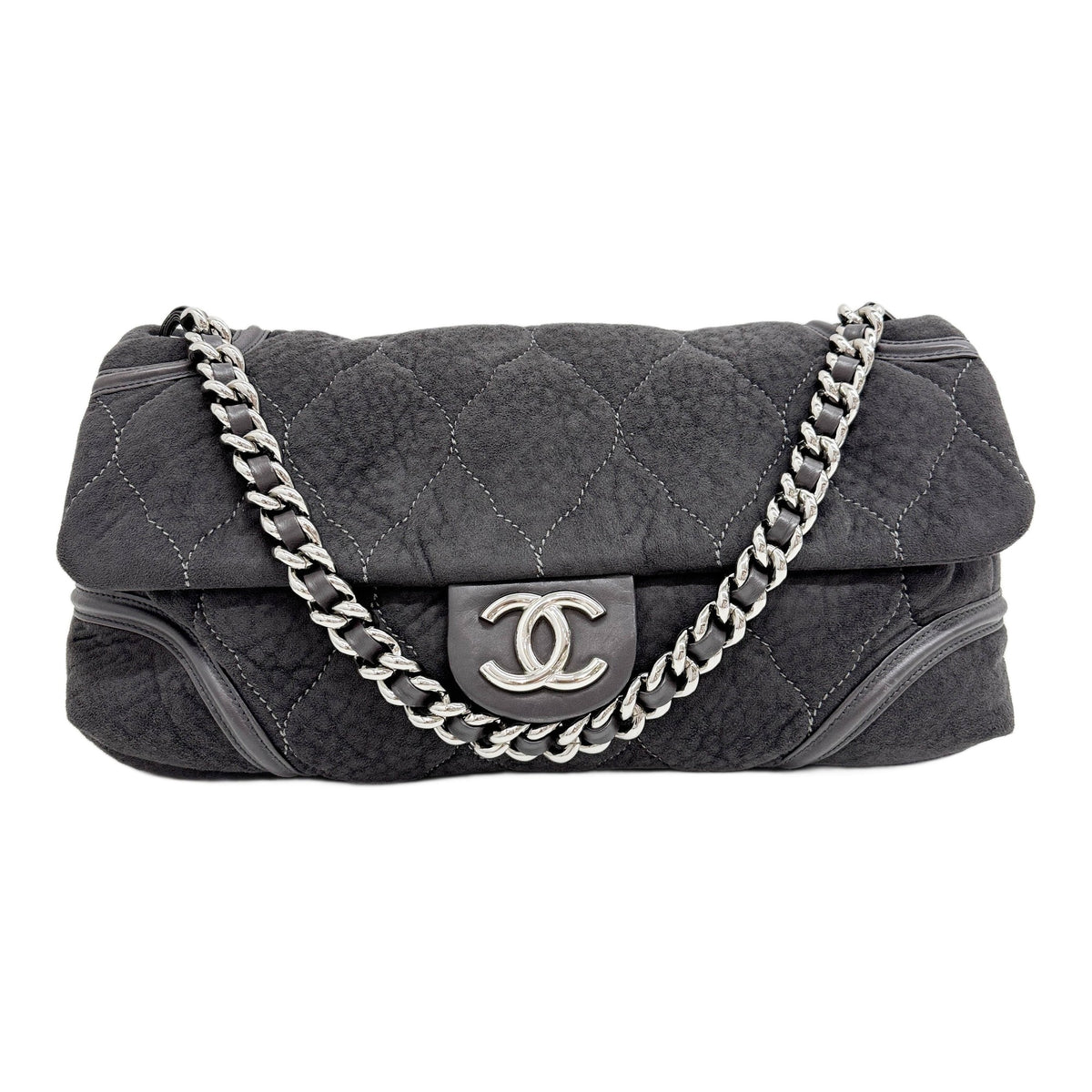 Natural Beauty Flap 2008-2009 Grey Quilted Cotton Shoulder Bag