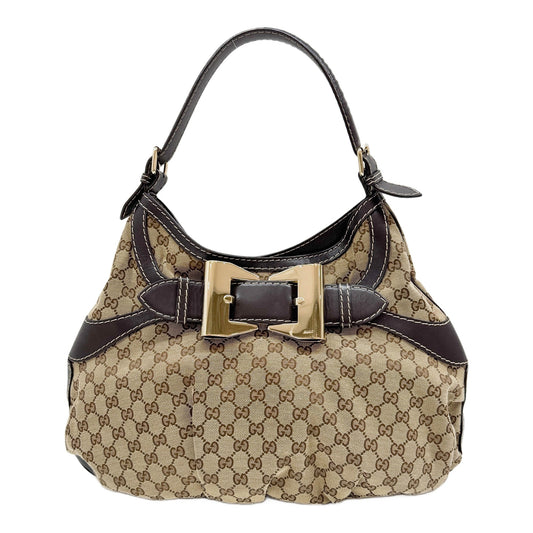 Queen Metal Bow Brown GG Canvas Shoulder Bag
