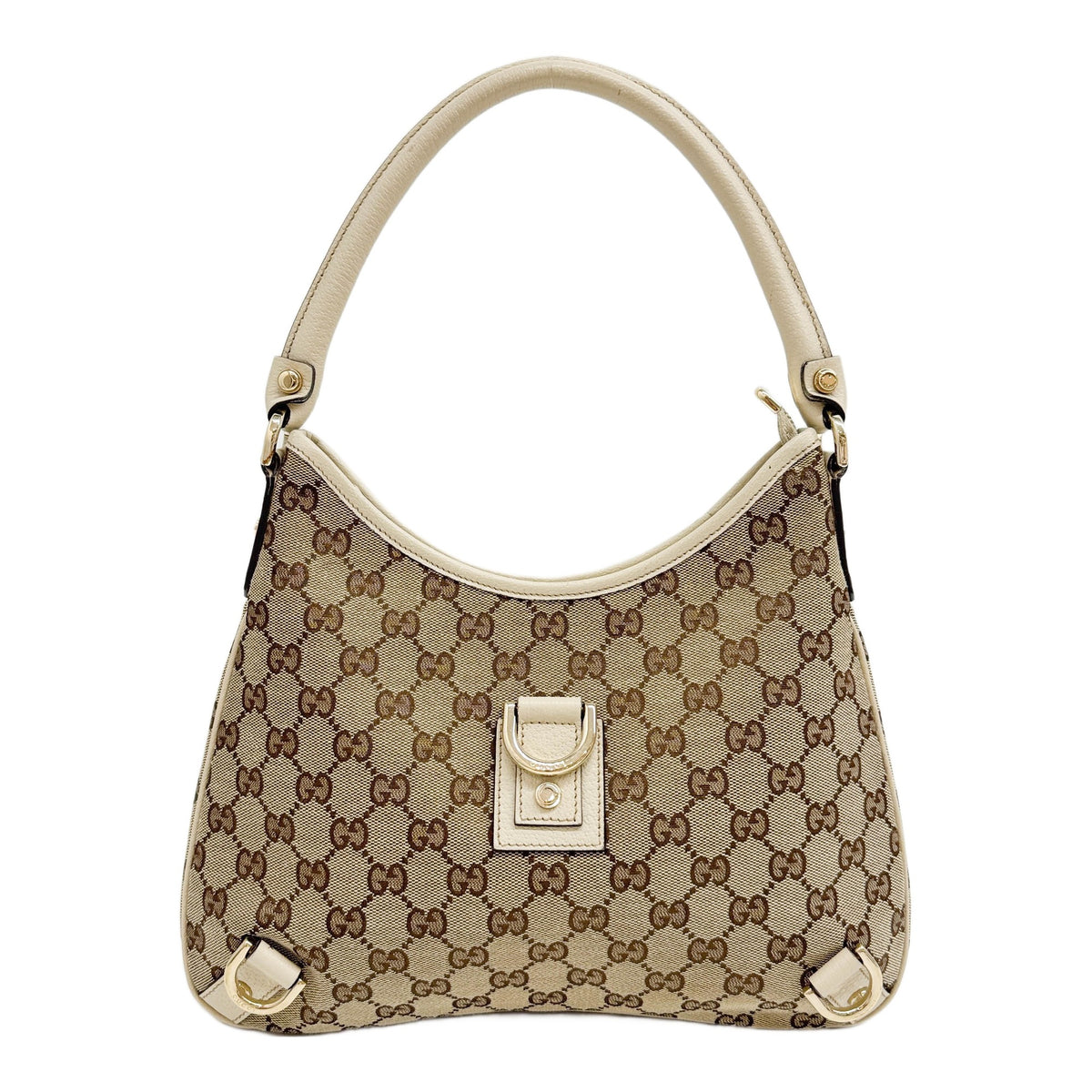 Abbey D-Ring Light Brown GG Canvas Shoulder Bag