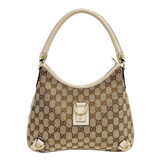 Abbey D-Ring Light Brown GG Canvas Shoulder Bag