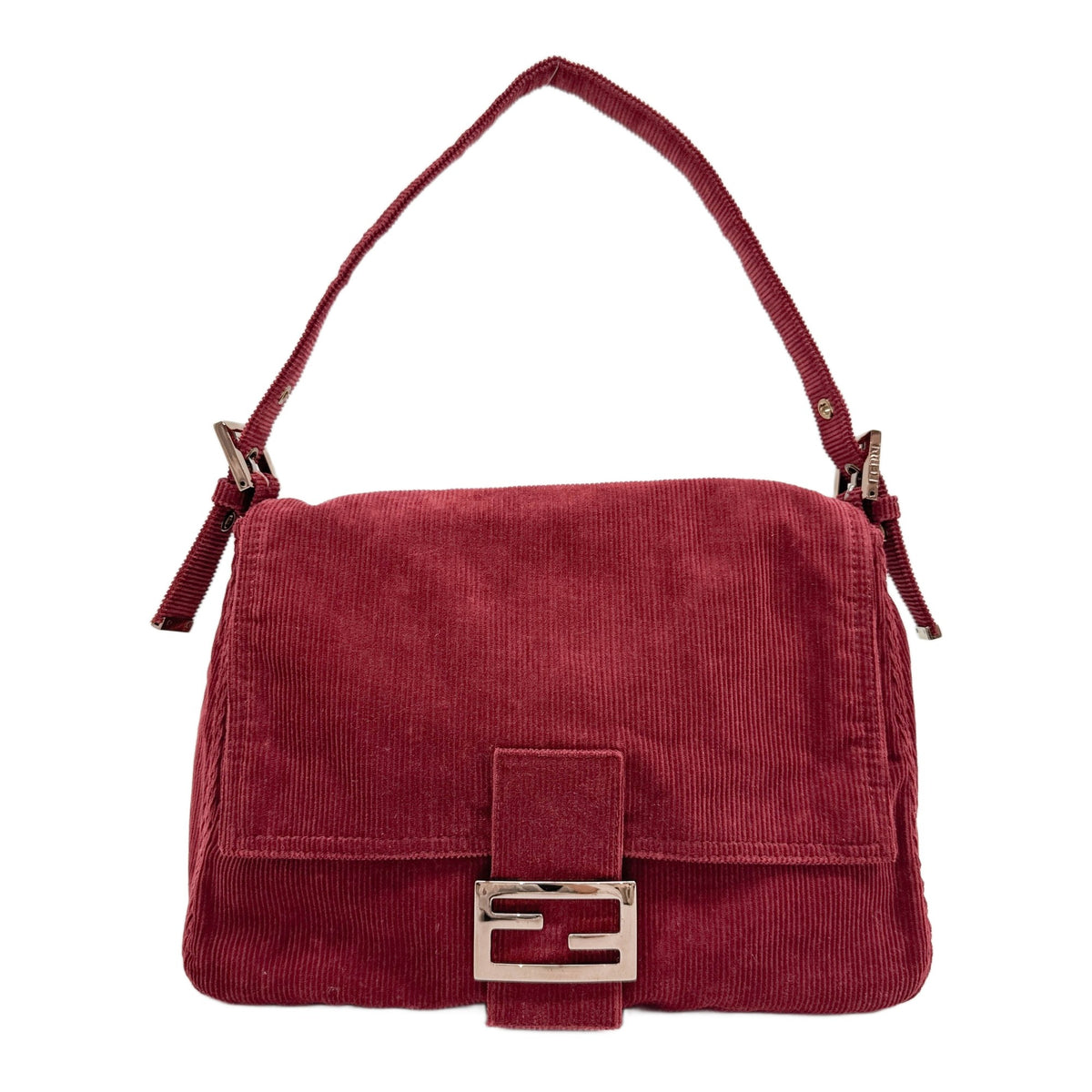 Mamma Baguette Red Corduroy Shoulder Bag