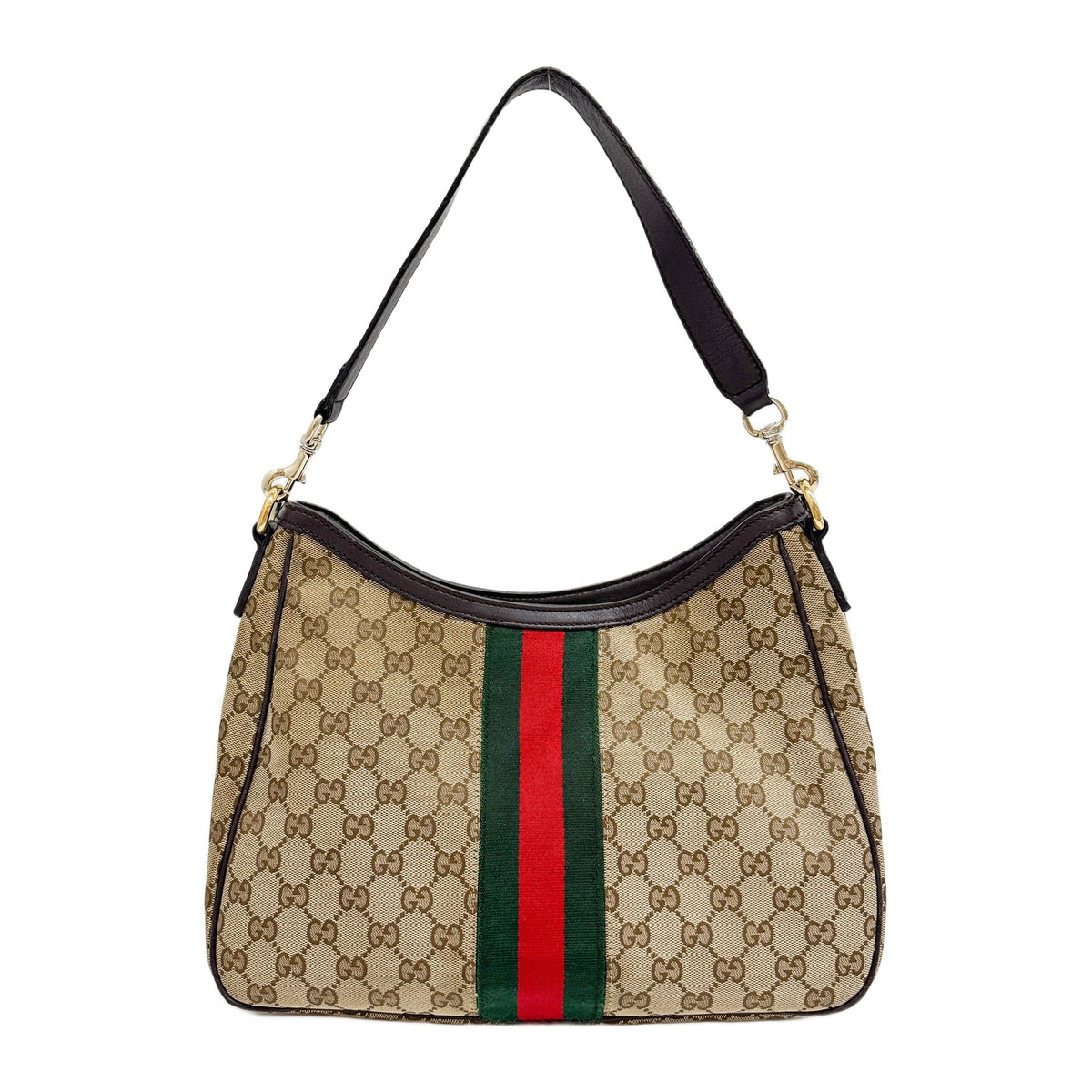 Ophidia Brown GG Canvas Shoulder Bag
