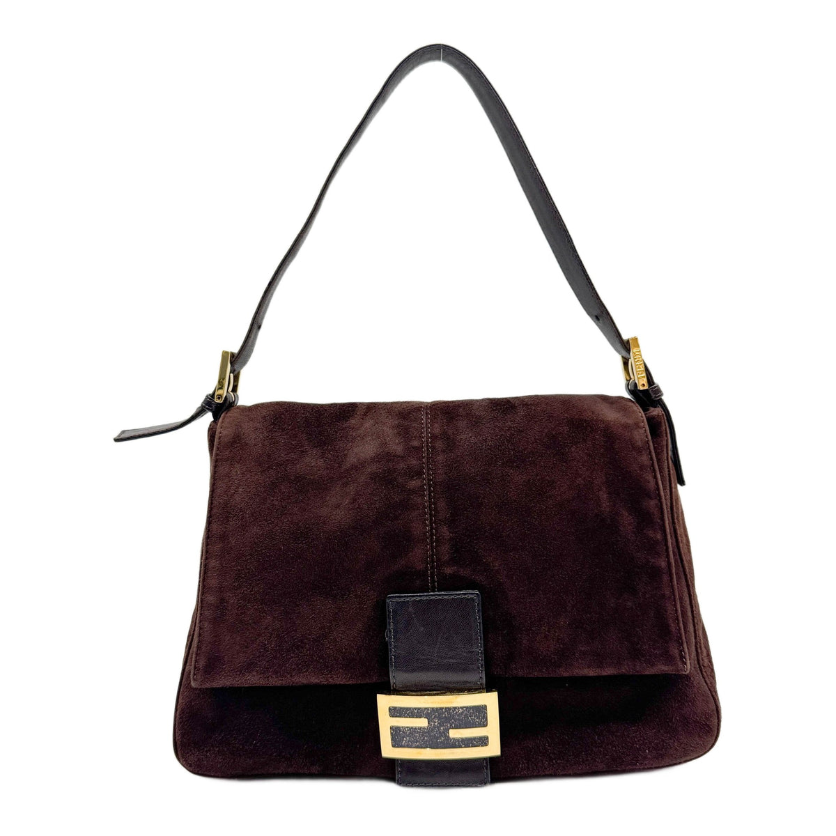 Mamma Baguette Brown Suede Shoulder Bag