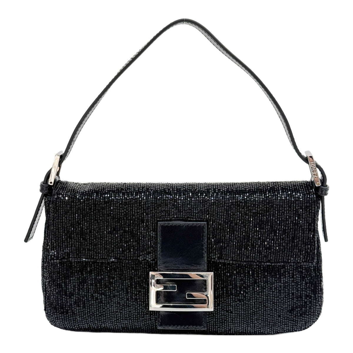Baguette Black Beads Shoulder Bag