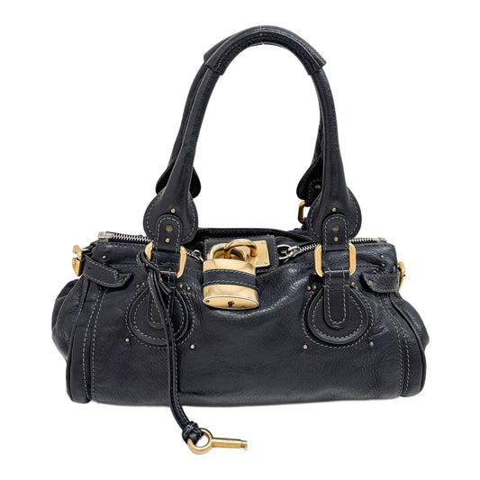 Paddington Charcoal Gray Leather Shoulder Bag
