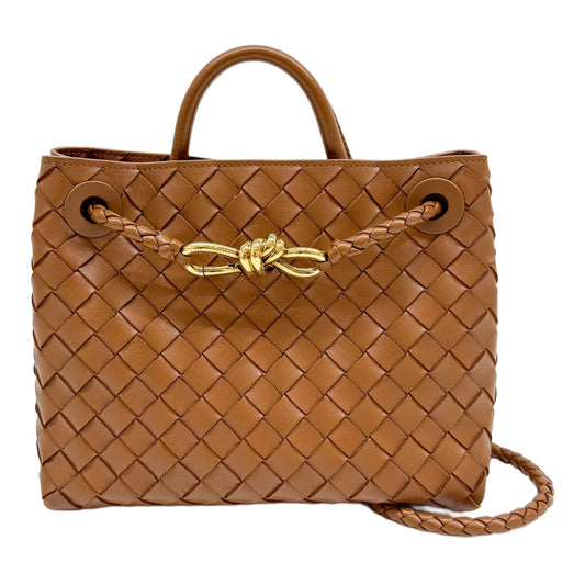 Small Andiamo Intrecciato Brown Leather Two Way Bag