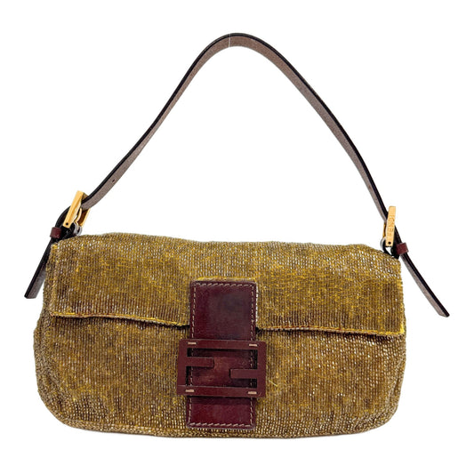 Baguette Moss Green Beads Shoulder Bag