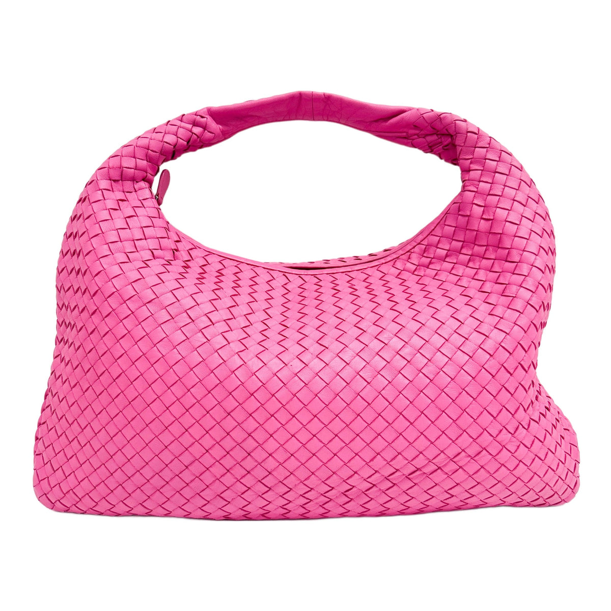 Veneta Intrecciato Barbie Pink Leather Shoulder Bag