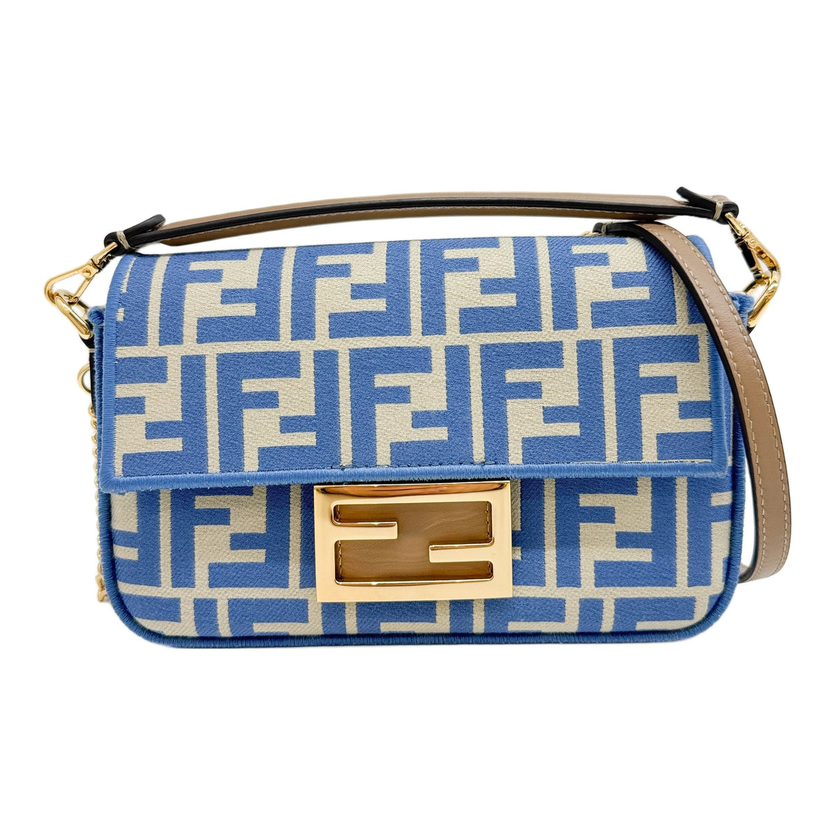 Small Baguette Blue Zucca Canvas Two Way Bag