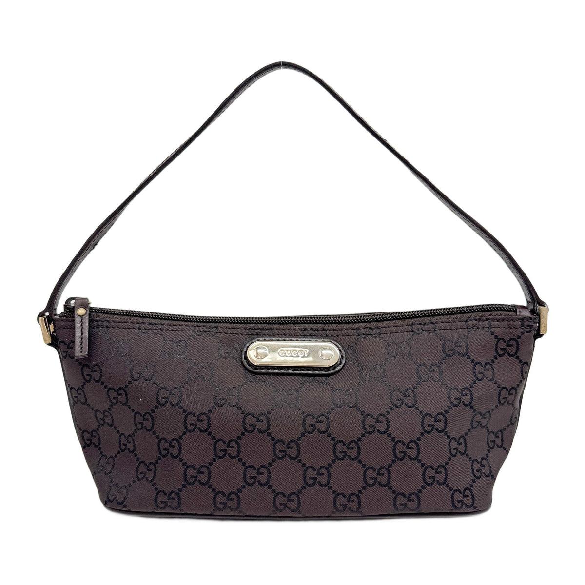 Boat Dark Brown GG Canvas Hand Bag