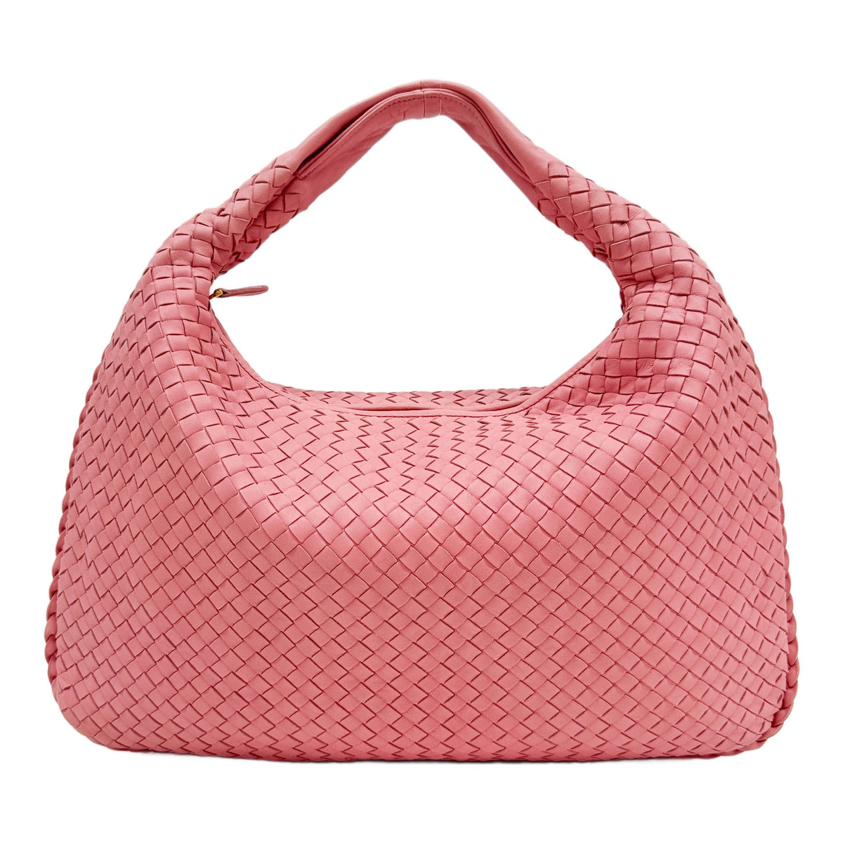 Large Veneta Intrecciato Bubblegum Pink Leather Shoulder Bag