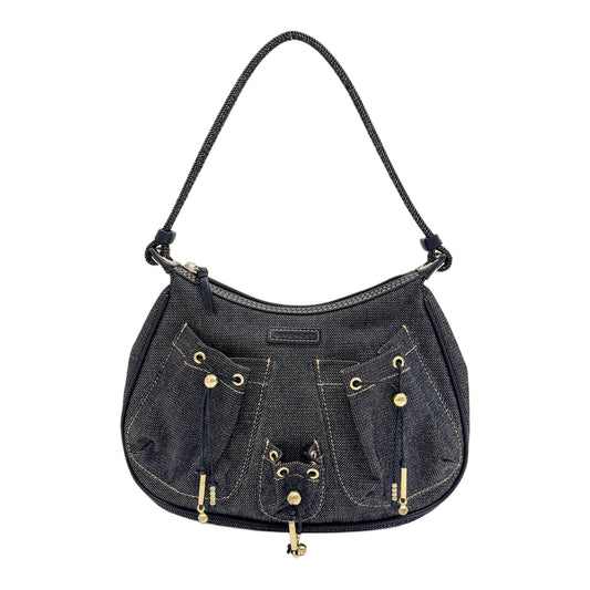 Black Anthracite Gray Denim Shoulder Bag