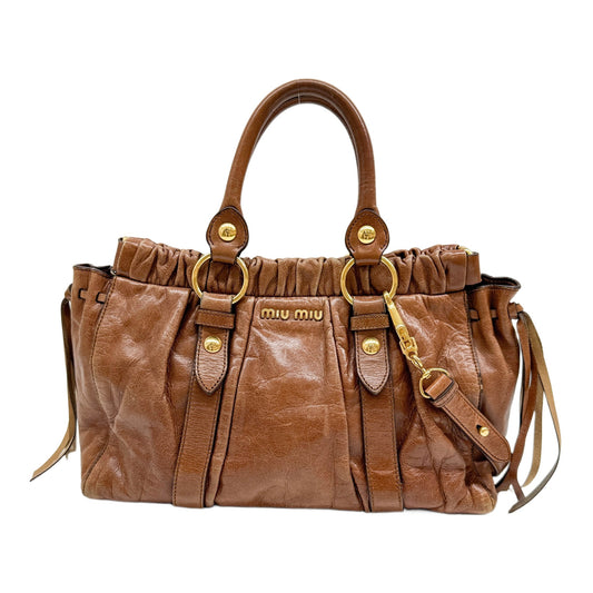Vitello Brown Leather Two Way Bag