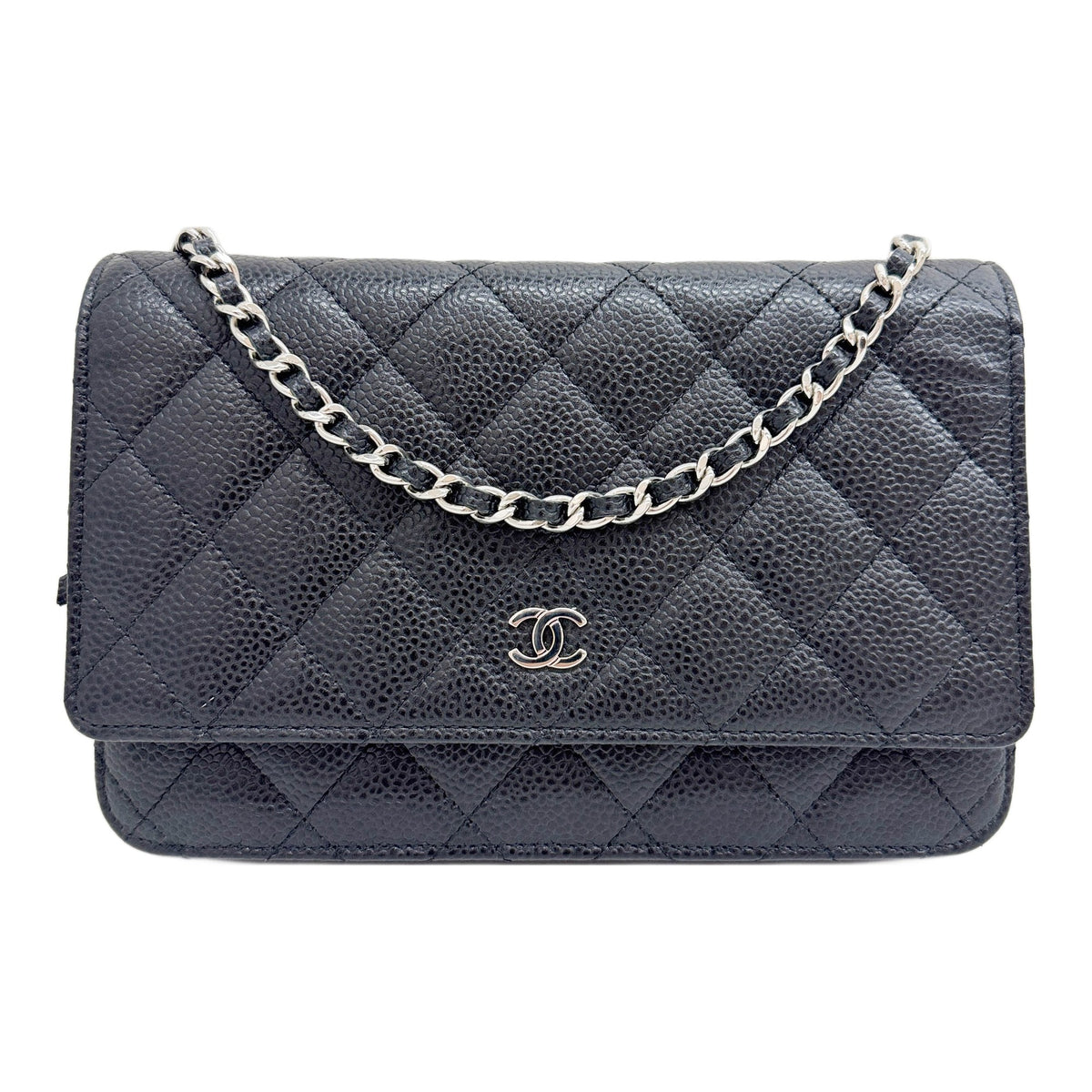 Trendy CC Wallet On Chain 2018 Matelasse Black Caviar Leather Shoulder Bag