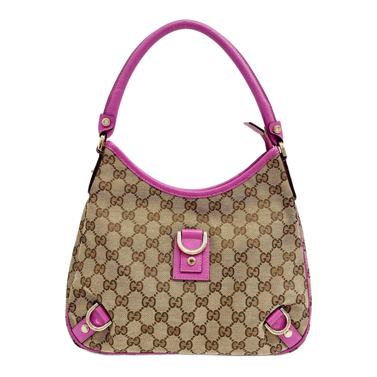 Abbey D-Ring Light Brown GG Canvas Shoulder Bag