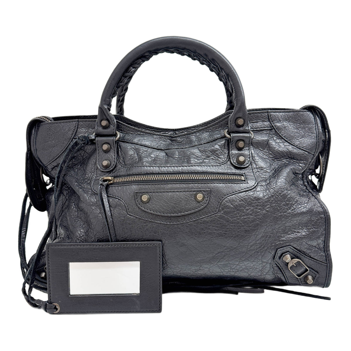 The City Black Leather Two Way Bag