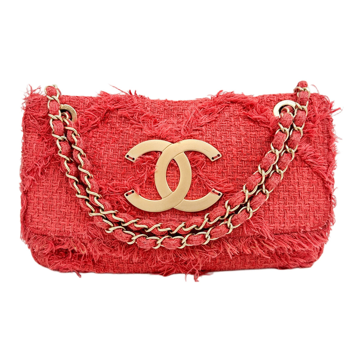Nature Flap 2009-2010 Red Tweed Shoulder Bag