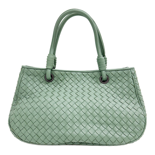 Intrecciato Sage Green Leather Hand Bag