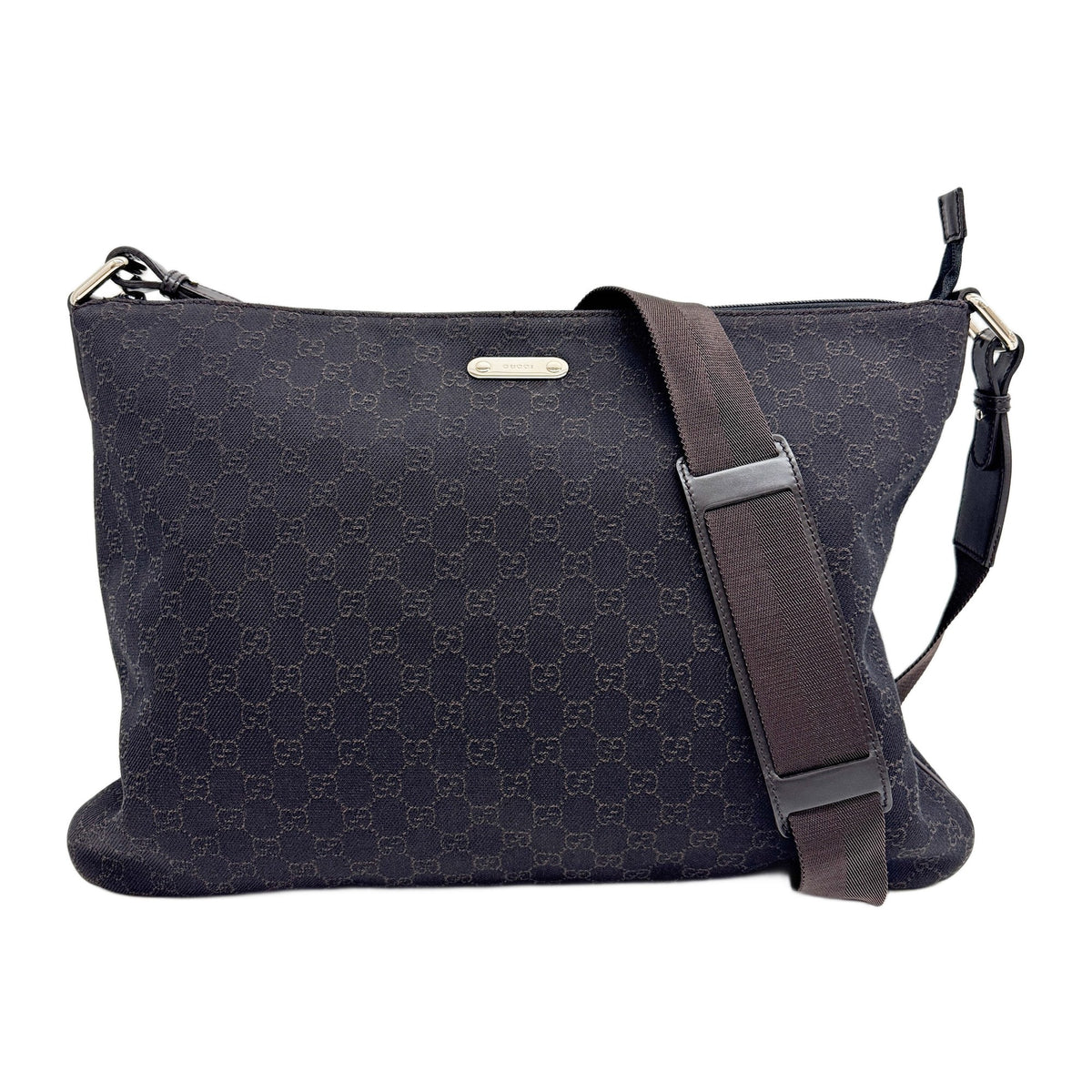 Dark Brown GG Monogram Canvas Messenger Bag