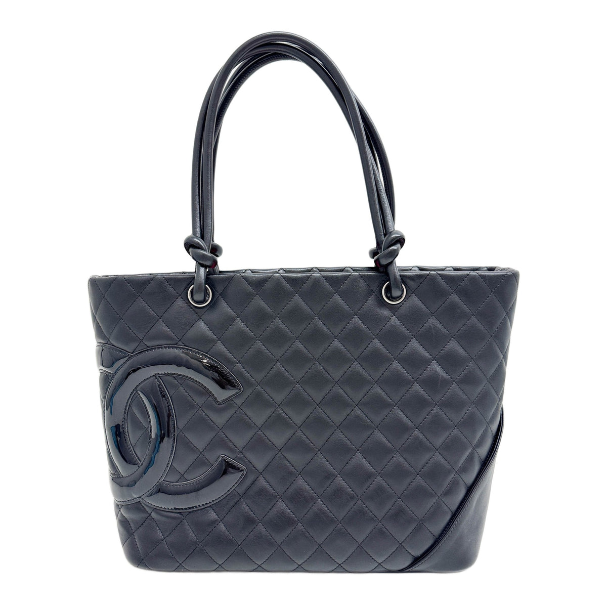 Cambon 2008-2009 Matelasse Black Leather Tote Shoulder Bag