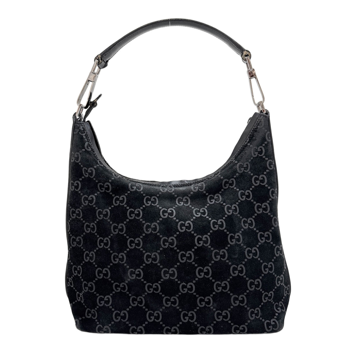 Black GG Suede Shoulder Bag