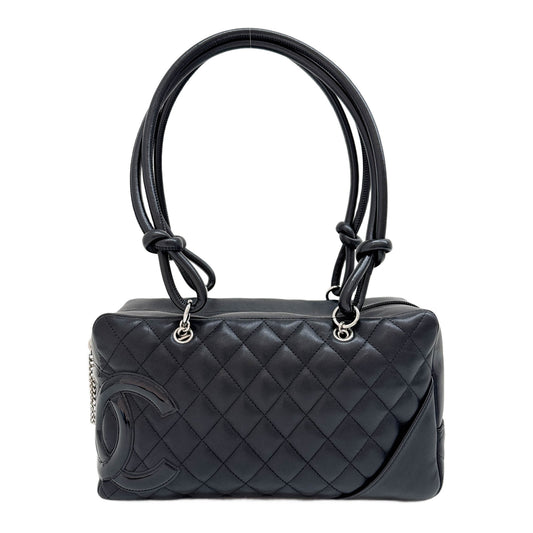 Cambon Bowler 2005-2006 Matelasse Black Leather Shoulder Bag