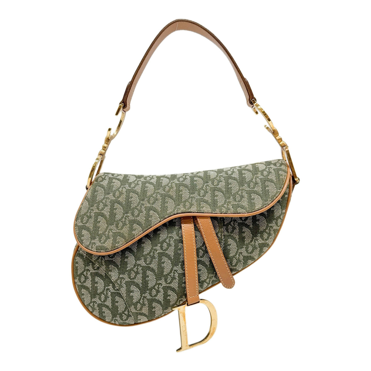 Saddle Green Trotter Canvas Shoulder Bag