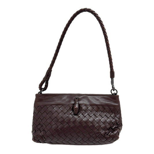 Intrecciato Brown Leather Hand Bag